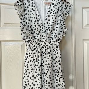 Hutch Black and White Polka Dot Romper